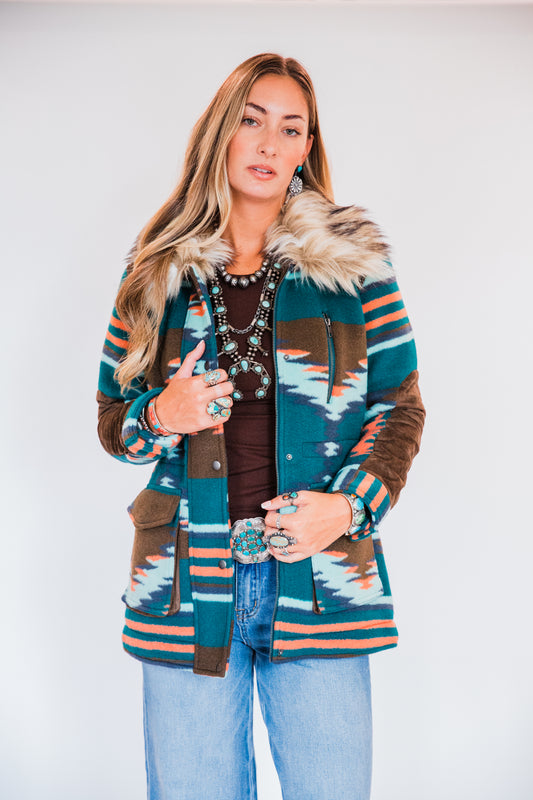 The Arvada | Aztec Graphic Print Jacket by Tasha Polizzi