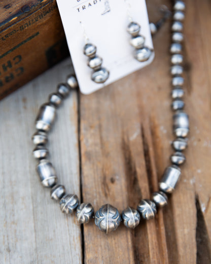 The Largo 19" Pearl Necklace + Earrings Navajo Pearl Set