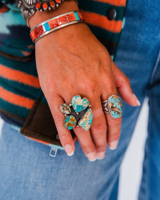 The Aurie | Royston Turquoise Cluster Ring Size 6