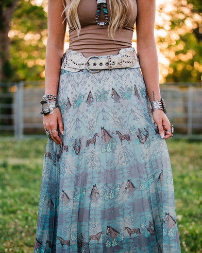 The Rosen Cowhide Concho Belt