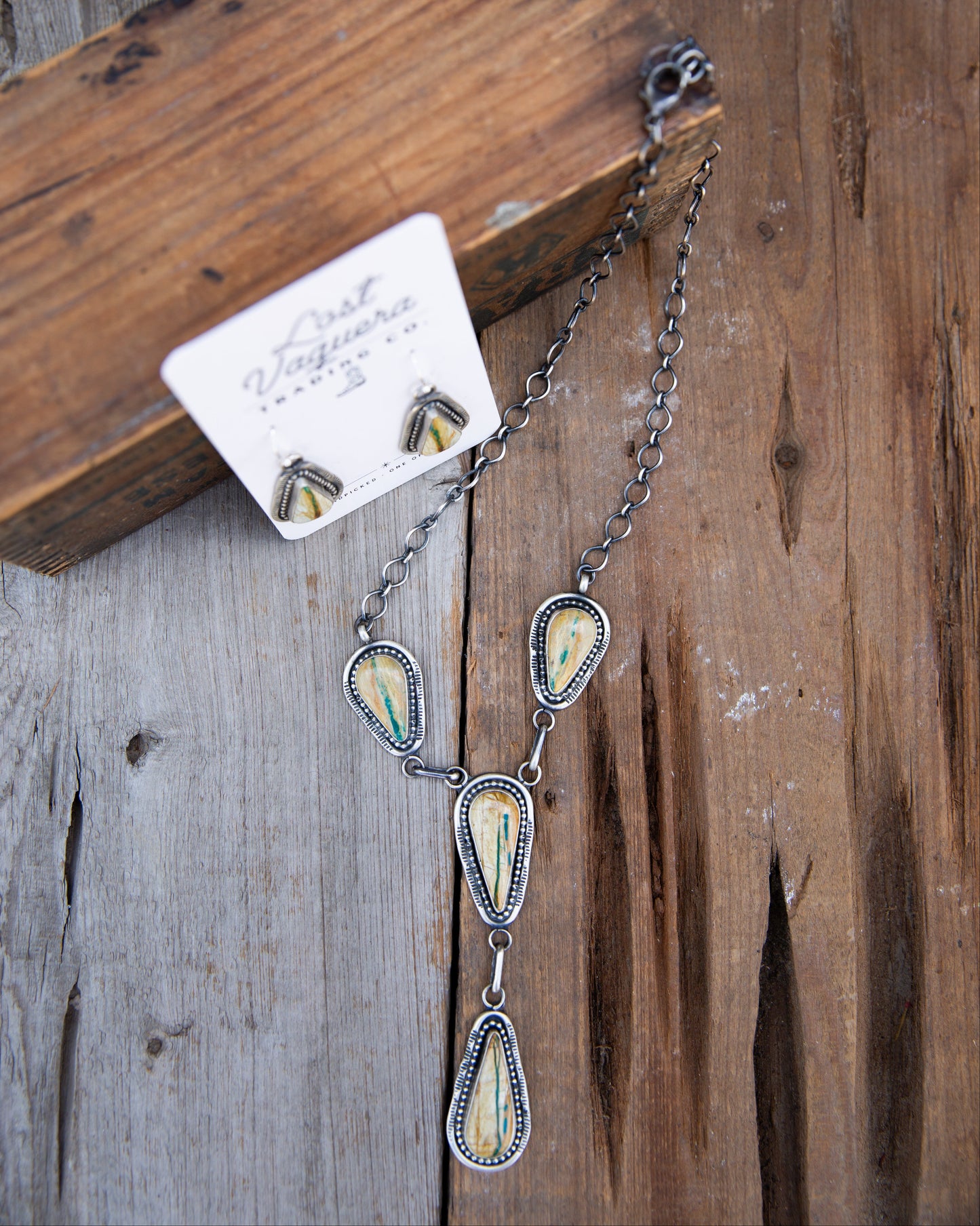 The Falcon Necklace + Earring Set