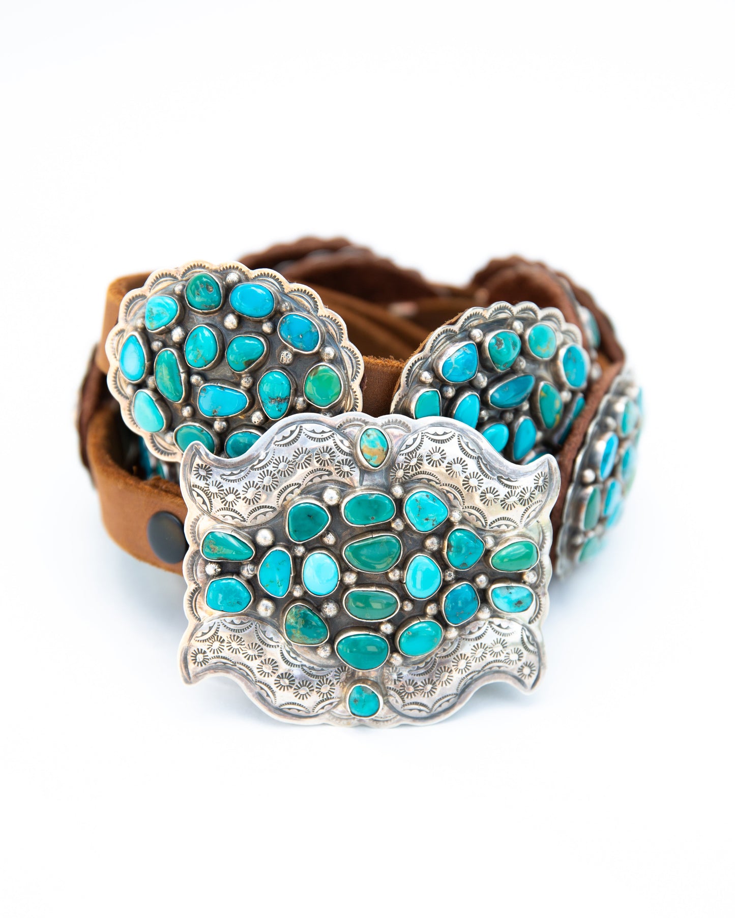 The Tesella | Turquoise Concho Belt by Dan Morgan