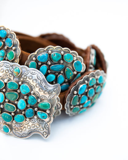 The Tesella | Turquoise Concho Belt by Dan Morgan