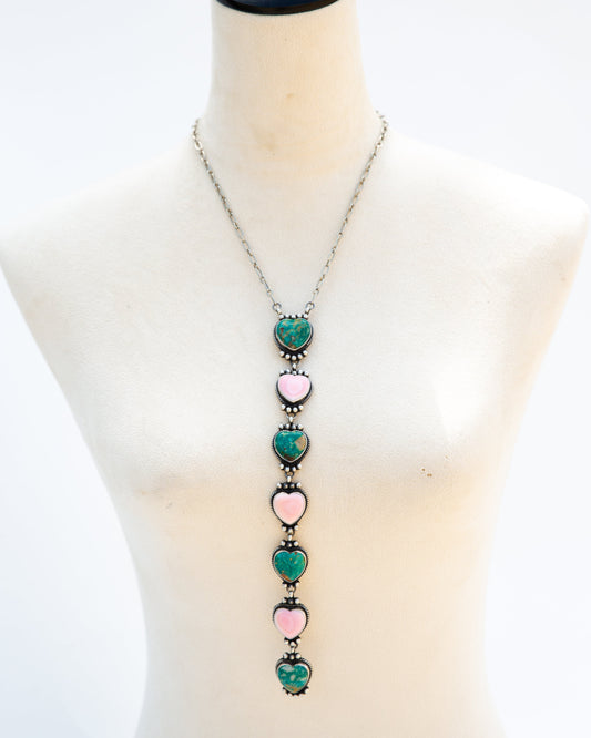 The Antionette | Pink Conch & Sonoran Heart Lariat by Patrick Yazzie