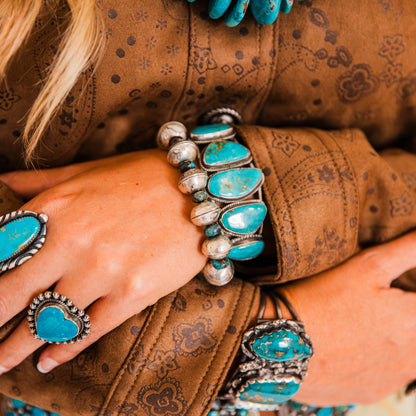 The Latimer | Handcrafted Mercury Dime and Turquoise Bracelet