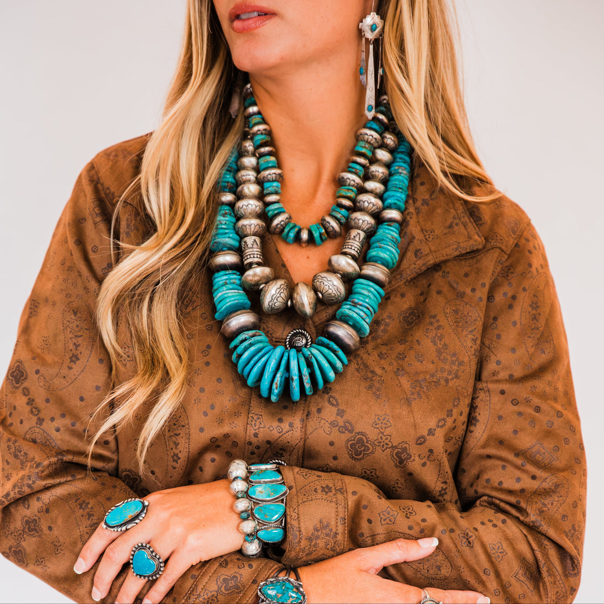 The Boss | Kingman Turquoise Statement Necklace by Monica Smith & Fred Archuleta