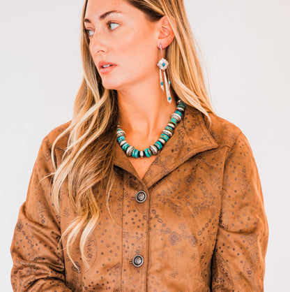 The Rocco | 19" Turquoise & Navajo Pearl Necklace by Harold Tahe