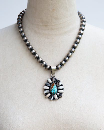 The Atlas | White Buffalo & Turquoise Pendant by Sheila