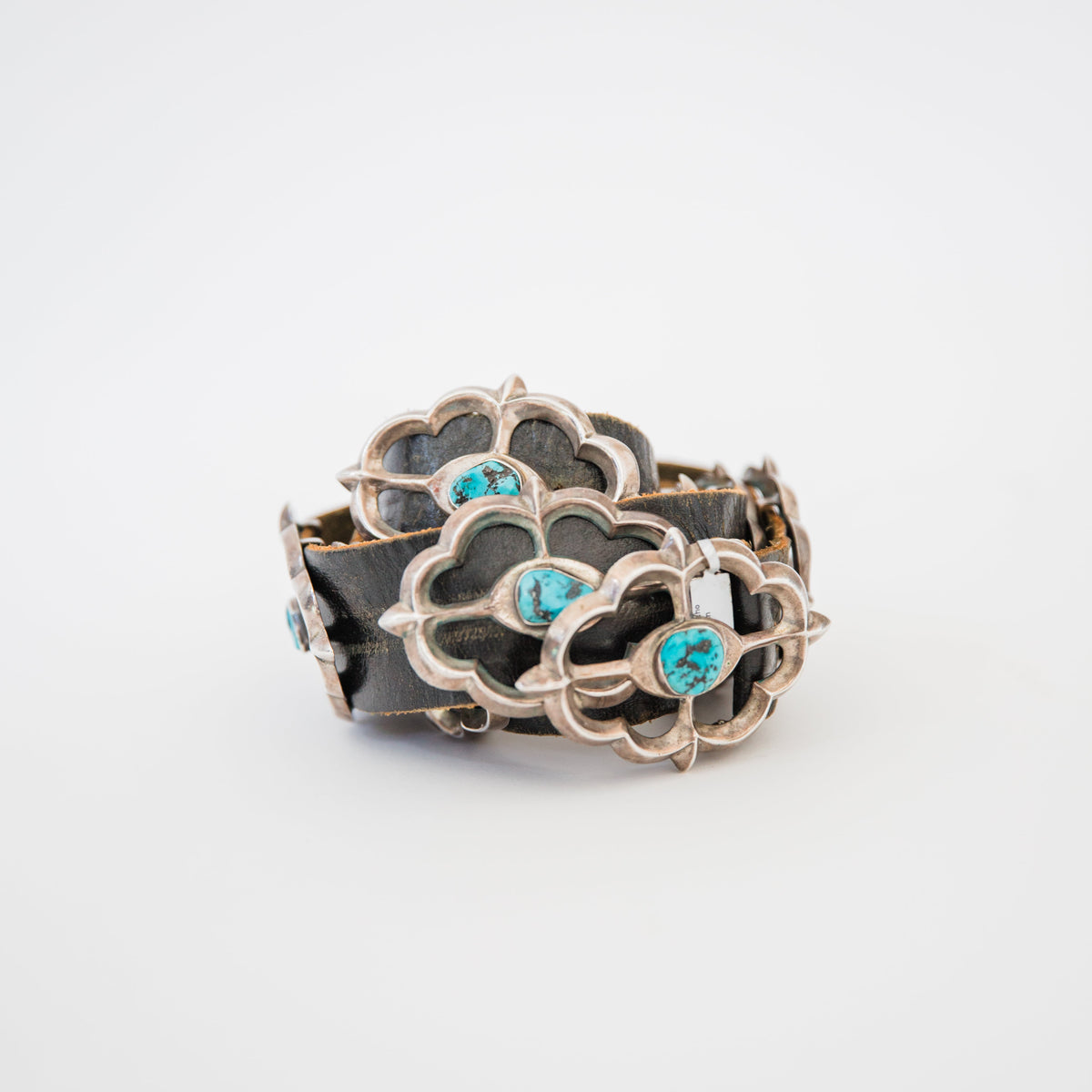 The Amigo | Vintage Sand Cast and Kingman Turquoise Leather Belt