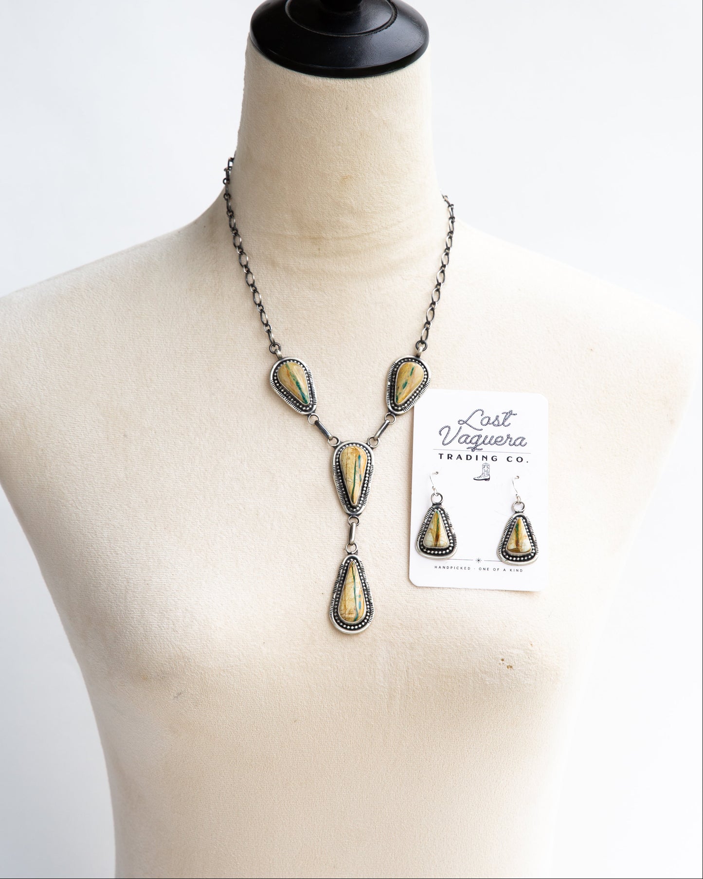 The Falcon Necklace + Earring Set