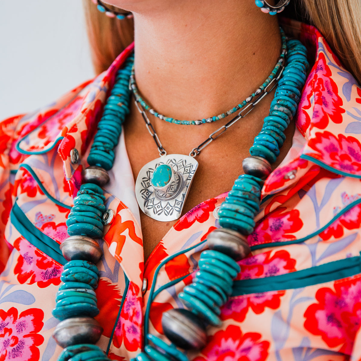 The Stetson | Turquoise Cowboy Hat Necklace by Randy Boyd