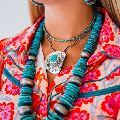 The Stetson | Turquoise Cowboy Hat Necklace by Randy Boyd
