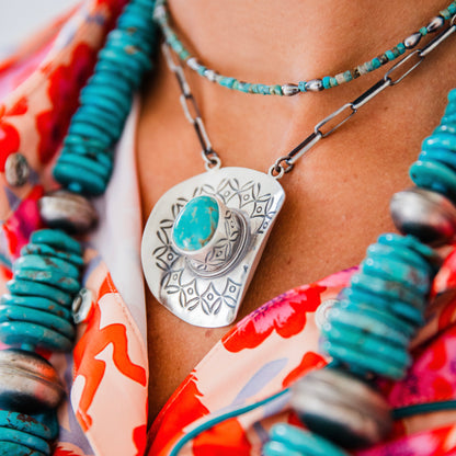 The Stetson | Turquoise Cowboy Hat Necklace by Randy Boyd