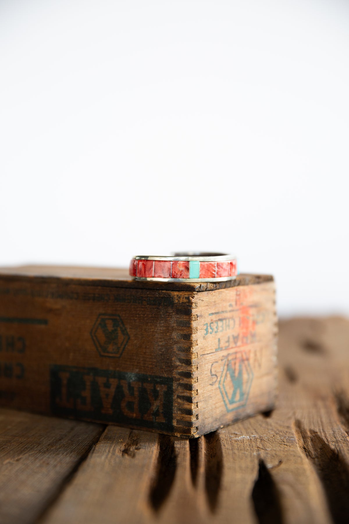 The Asherton | Vintage Red Spiny and Turquoise Inlay Cuff