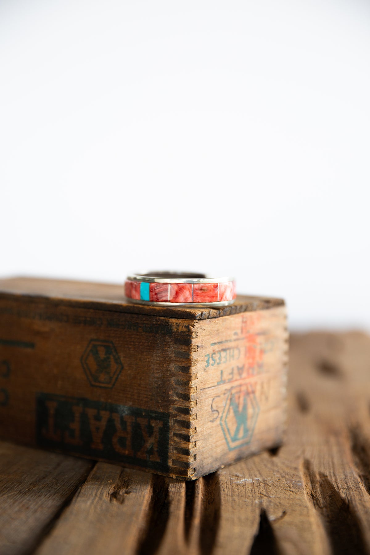 The Asherton | Vintage Red Spiny and Turquoise Inlay Cuff