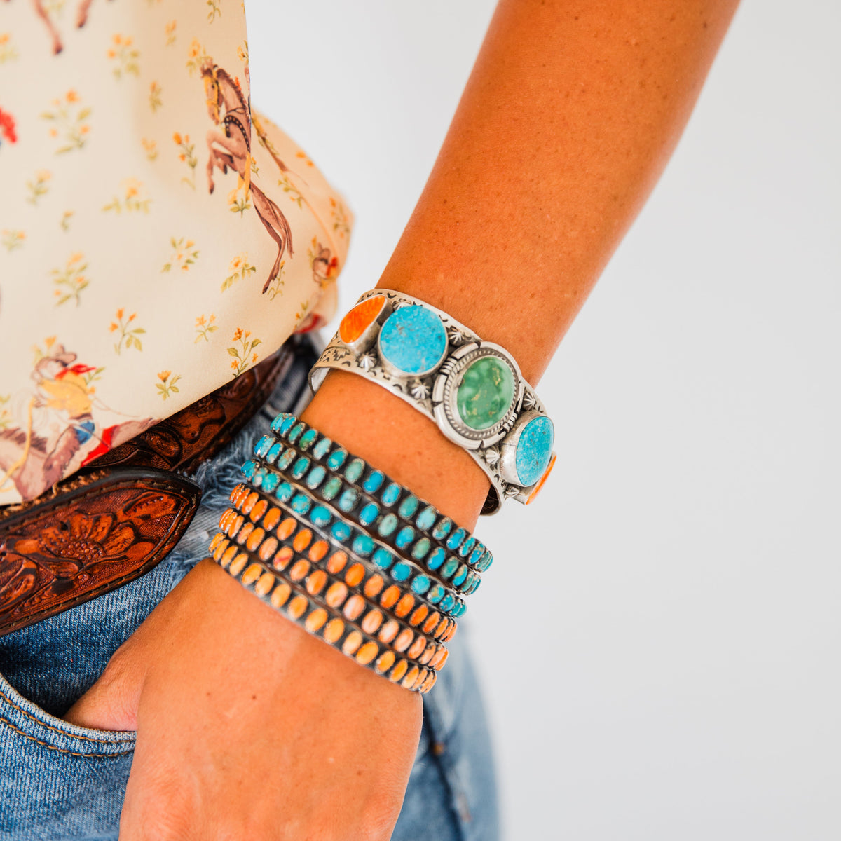 The Marina | Multi Stone Cuff by Charles Johnson
