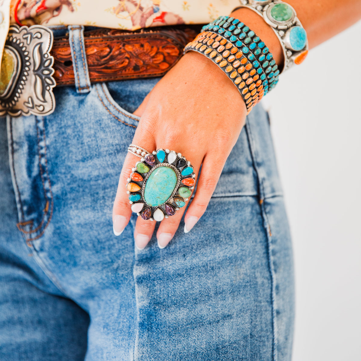 The Lyman | Adjustable Multi Stone Cluster Ring by Lorenzo Chee