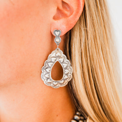 The Jeanna’s | Silver Heart Dangle Earrings by Gabrielle Yazzie