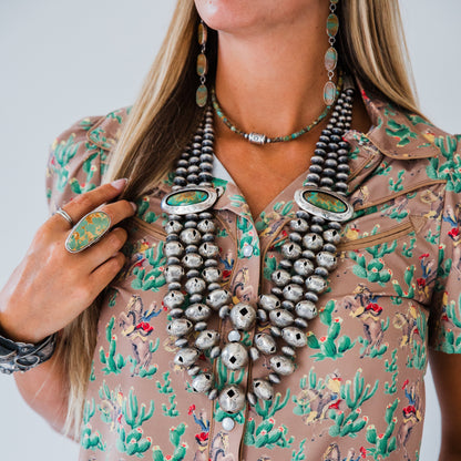 The Extra | Triple Strand Shadow Box Navajo Pearl & Earring Set by Lyanne Goodluck