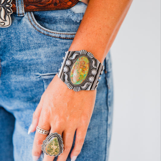 The Rogue | Emerald Valley Turquoise Cuff by Kirk Smith