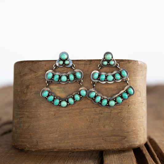 The Rue’s | Vintage Chandelier Turquoise Earrings