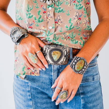 The Gazelle | Royston Turquoise Belt Buckle by Leander Tahe