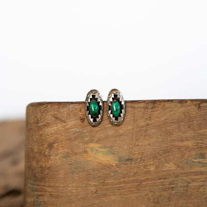 The Villa’s | Vintage Malachite Shadow Box Earrings