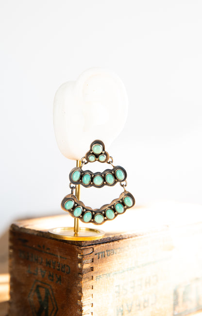 The Rue’s | Vintage Chandelier Turquoise Earrings