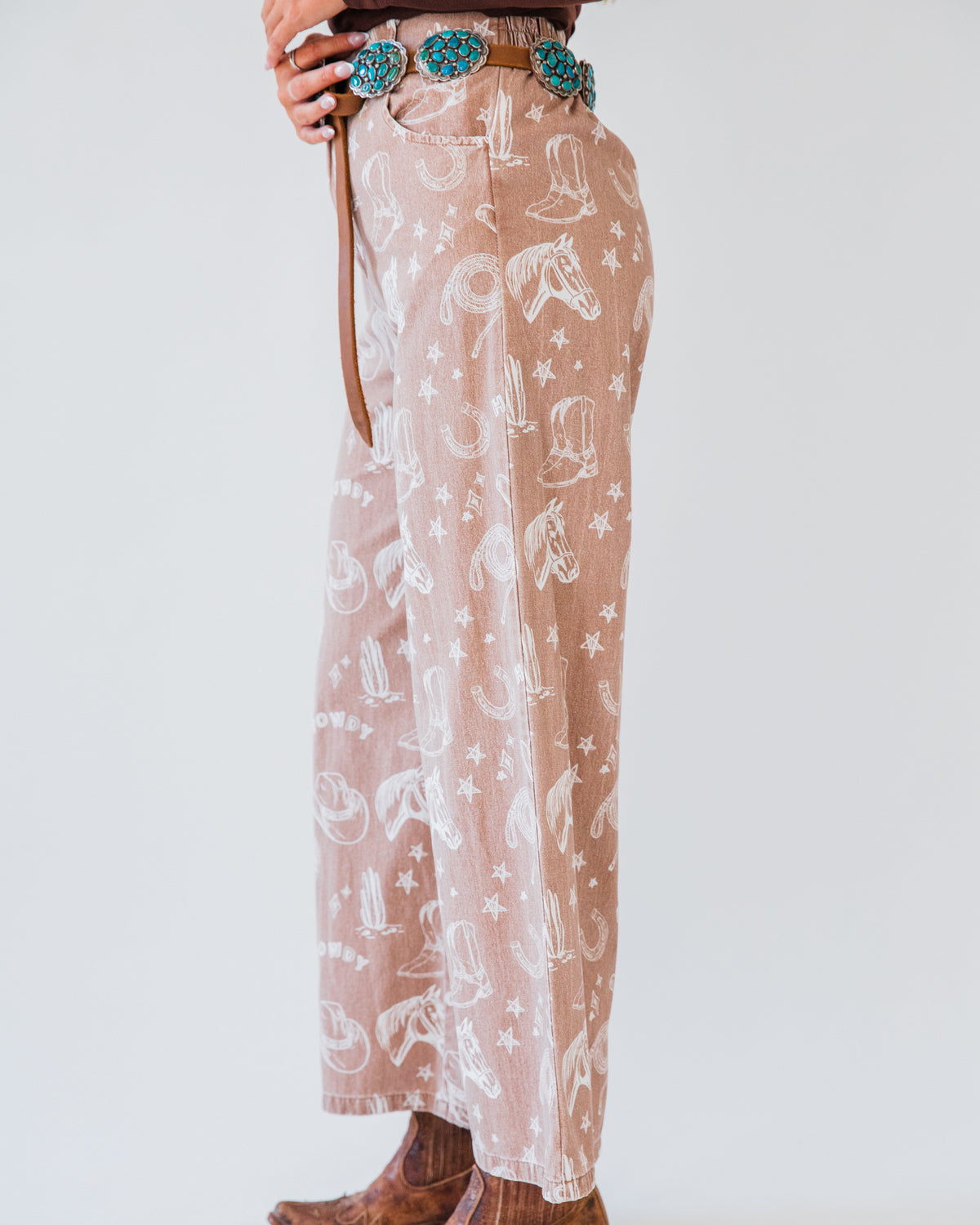 The Dupont's | Western Print Wide Leg Pants
