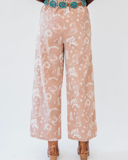 The Dupont's | Western Print Wide Leg Pants