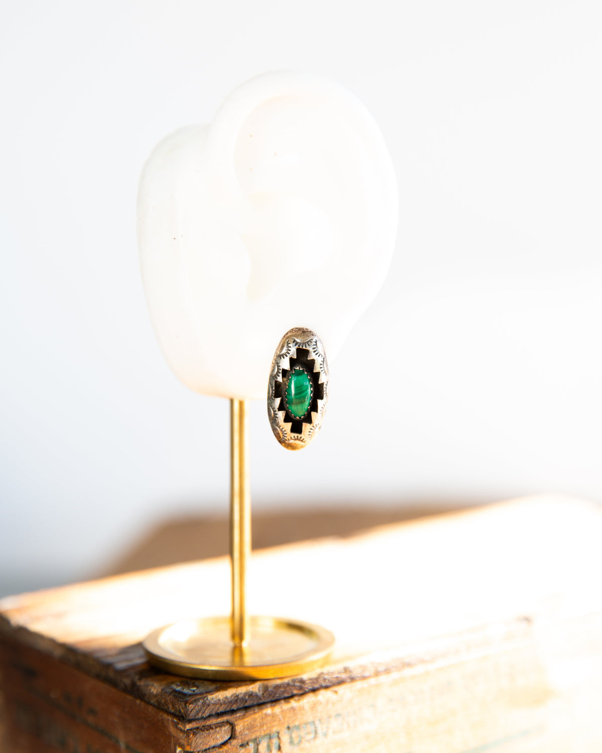 The Villa’s | Vintage Malachite Shadow Box Earrings