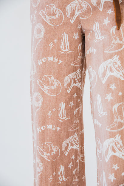 The Dupont's | Western Print Wide Leg Pants