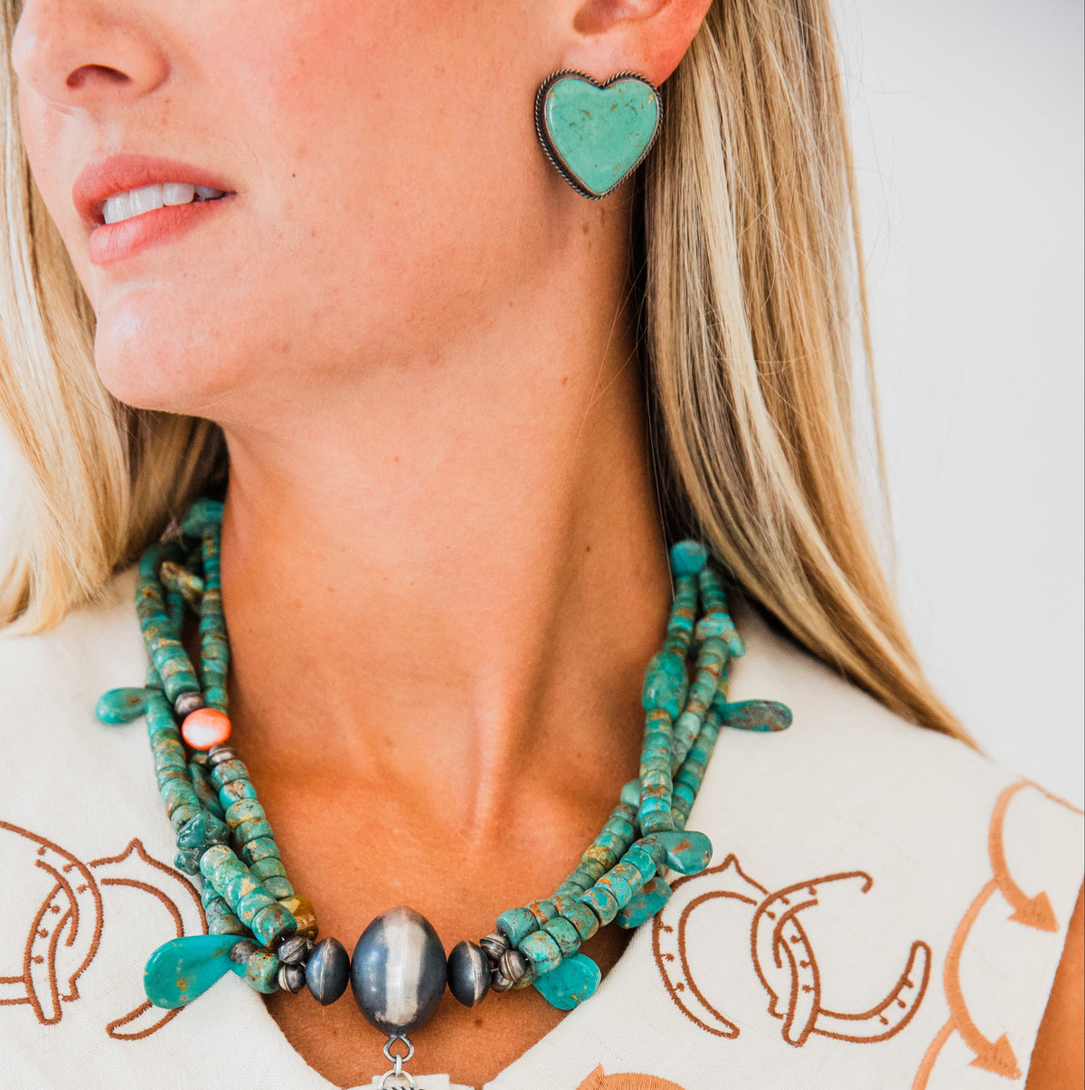 The Leiana’s | Vintage Turquoise Heart Clip-On Earrings