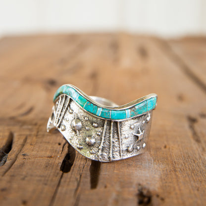 The Panora | Sterling and Turquoise Cuff by Merle House