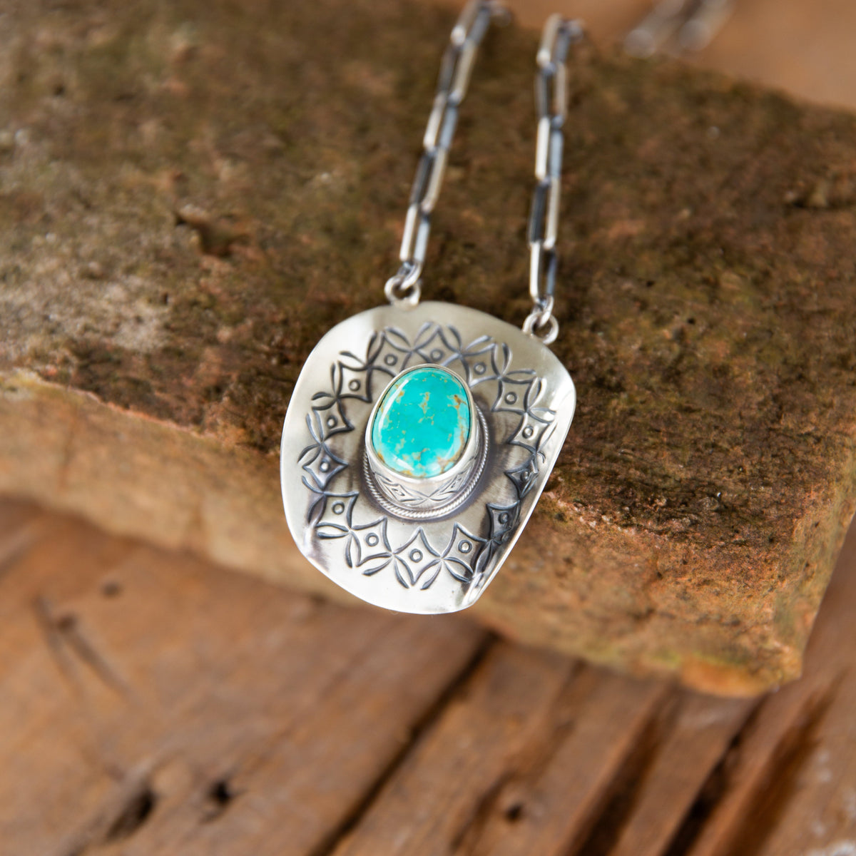 The Stetson | Turquoise Cowboy Hat Necklace by Randy Boyd