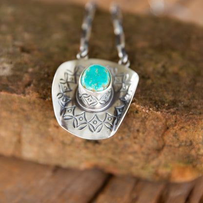 The Stetson | Turquoise Cowboy Hat Necklace by Randy Boyd