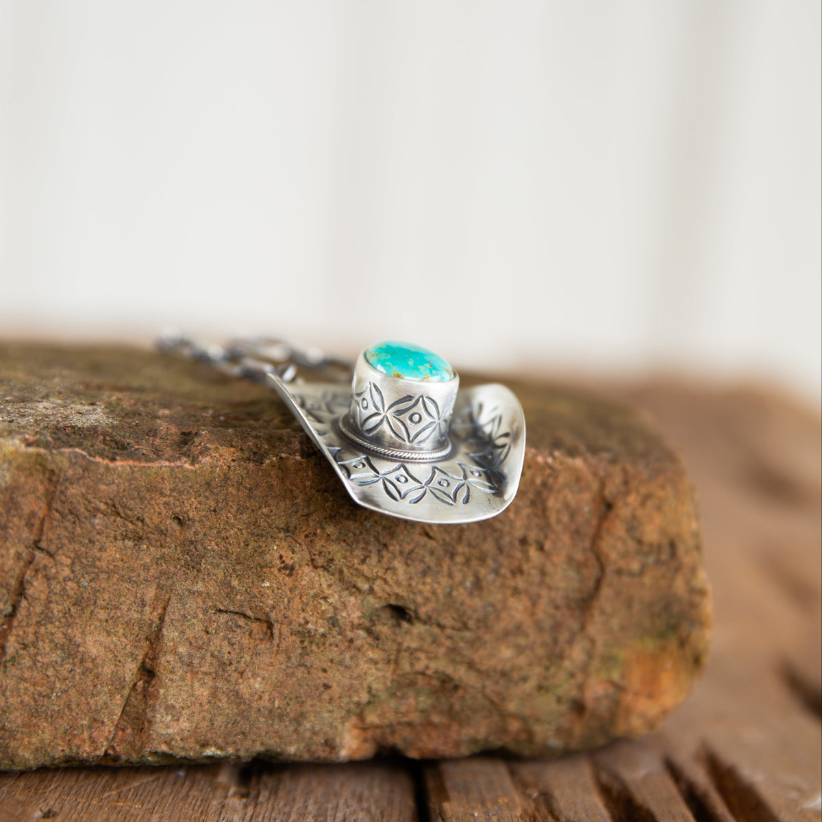 The Stetson | Turquoise Cowboy Hat Necklace by Randy Boyd