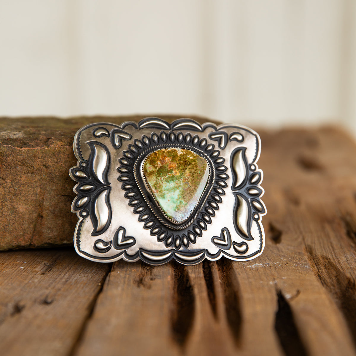 The Gazelle | Royston Turquoise Belt Buckle by Leander Tahe