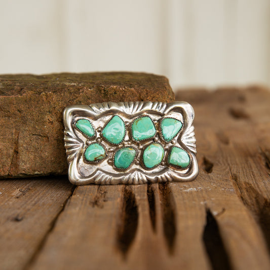 The Colfax | Vintage Turquoise Belt Buckle by Gail and Leander Leekity