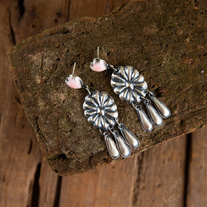 The Dixon’s | Pink Conch Heart Dangle Earrings by T. Yazzie