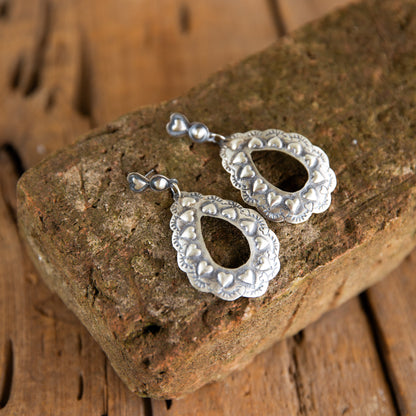 The Jeanna’s | Silver Heart Dangle Earrings by Gabrielle Yazzie