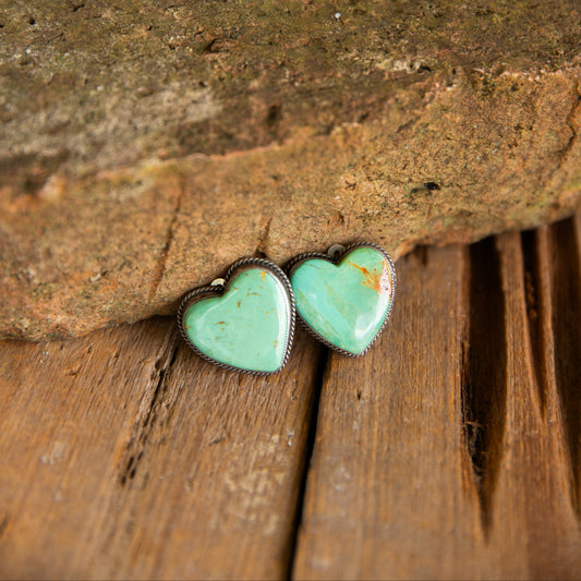 The Leiana’s | Vintage Turquoise Heart Clip-On Earrings