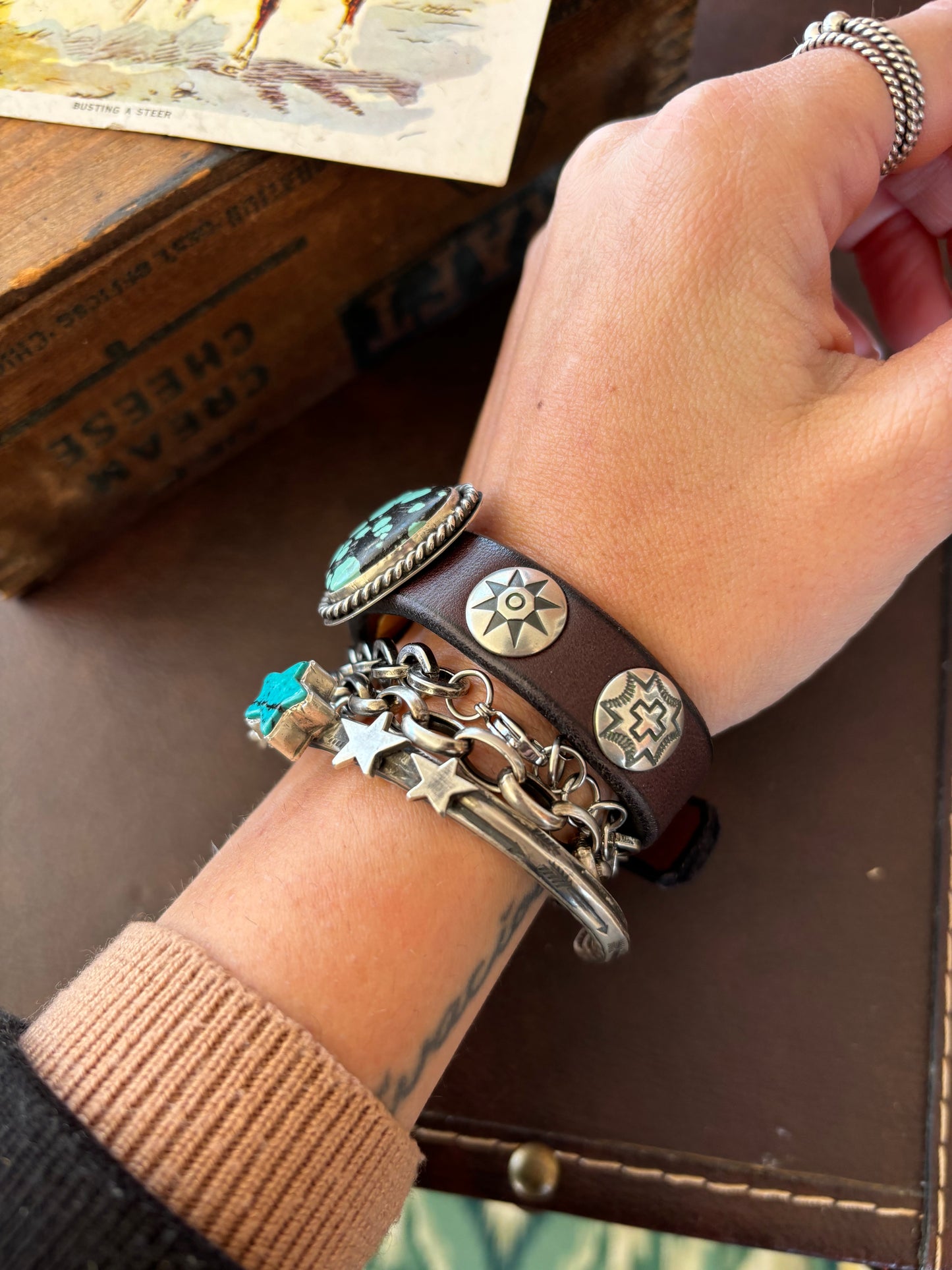 The Ocoee Heart Leather Bracelet