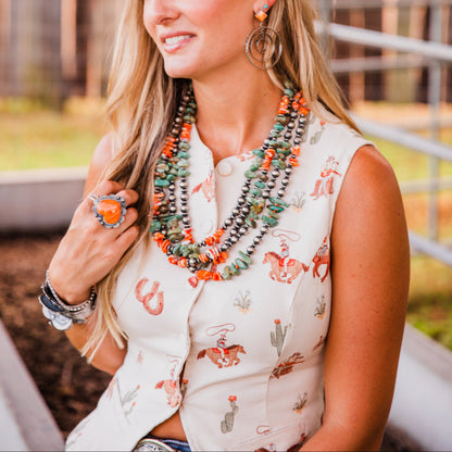 The Lamesa | Orange Spiny and Turquoise Pearls by Chimney Butte