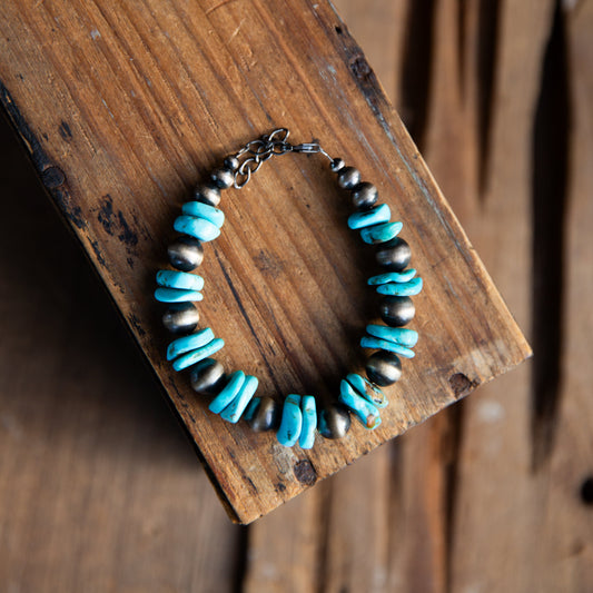 The Tusayan | Turquoise & Sterling Pearl Bracelet