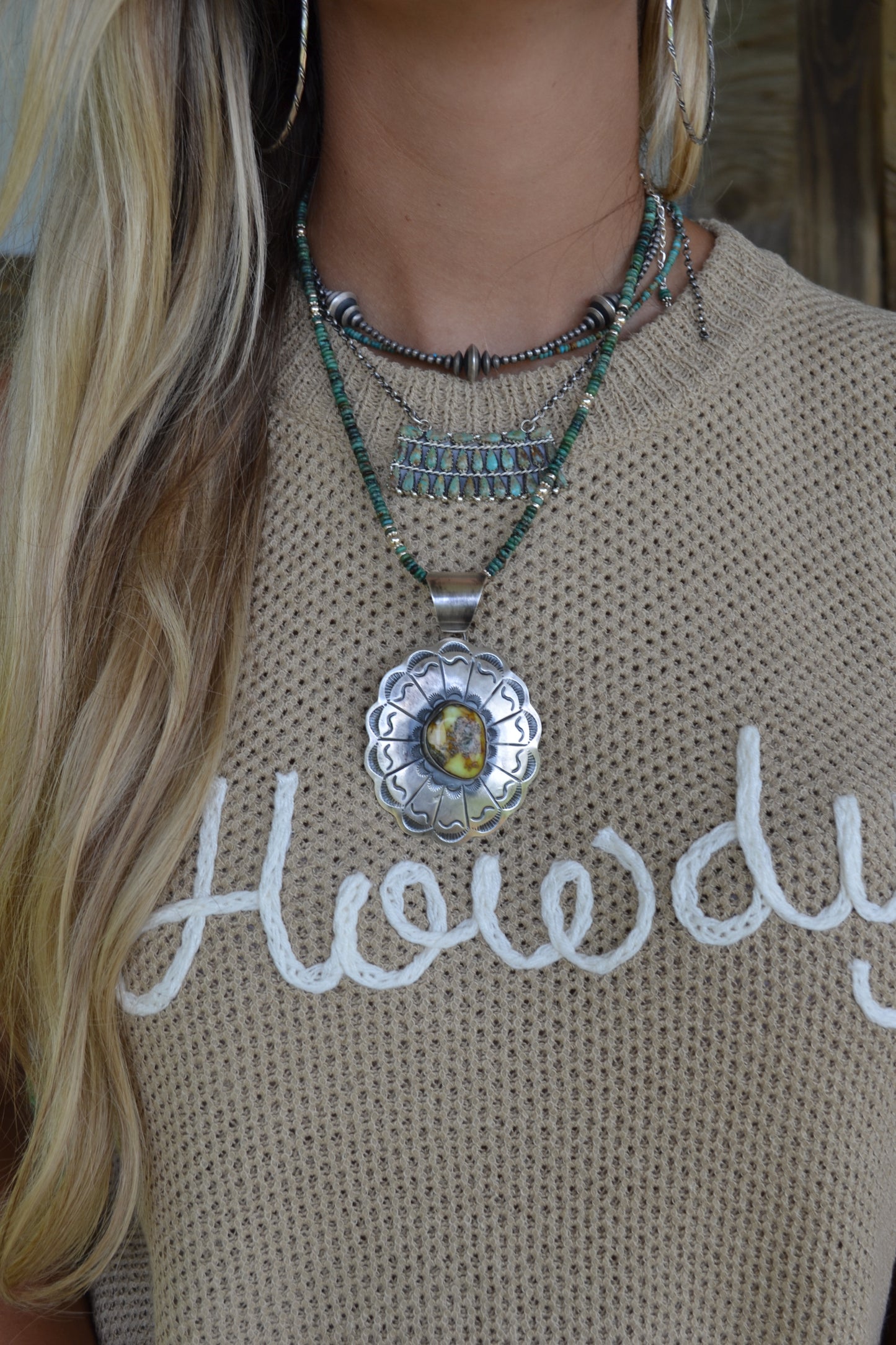 The Howdy Sweater Tank in Tan LARGE