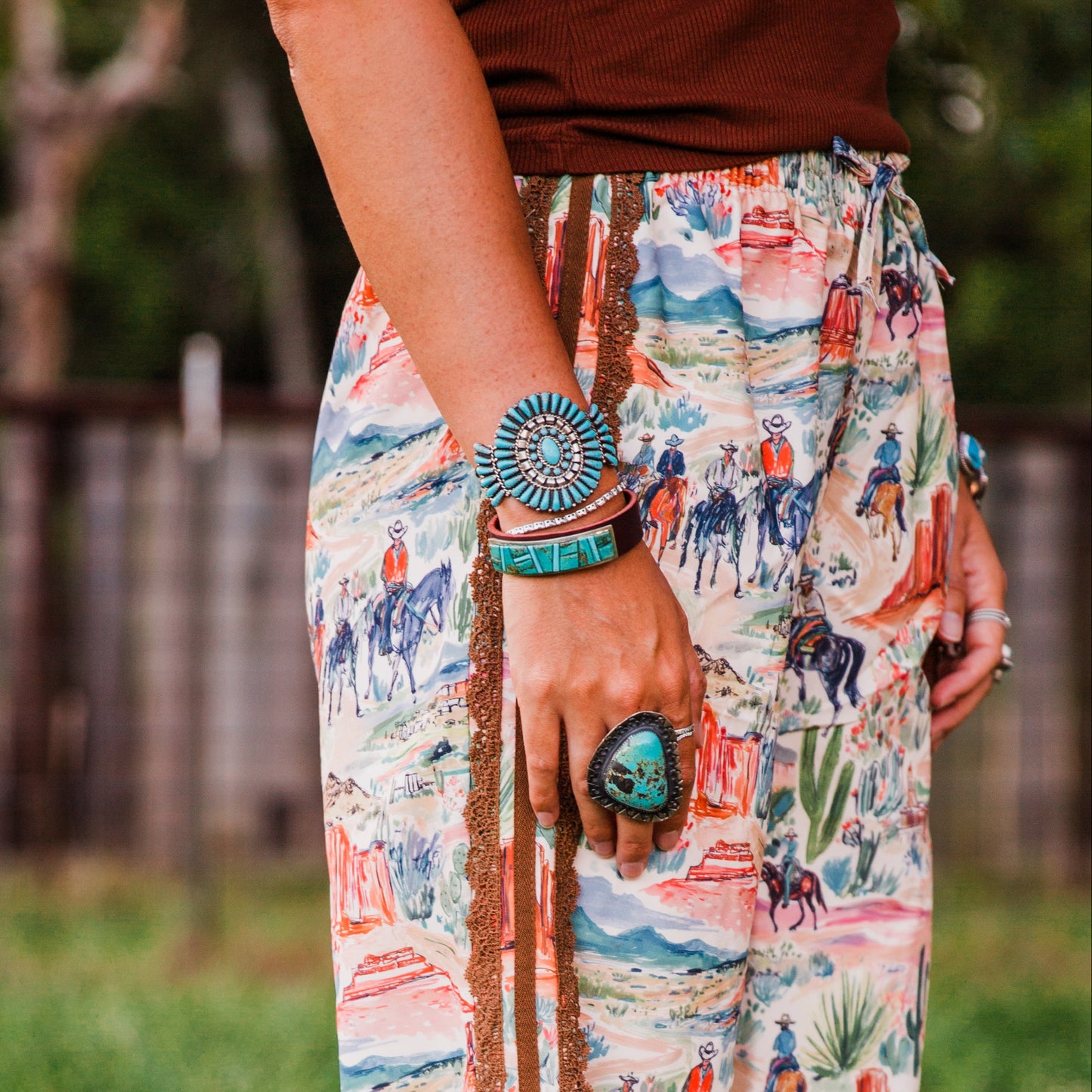 The Townsend | Turquoise Needlepoint Zuni Cuff