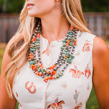 The Lamesa | Orange Spiny and Turquoise Pearls by Chimney Butte
