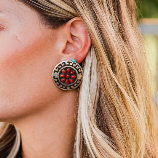 The Highland's | Red Coral Stud Earrings