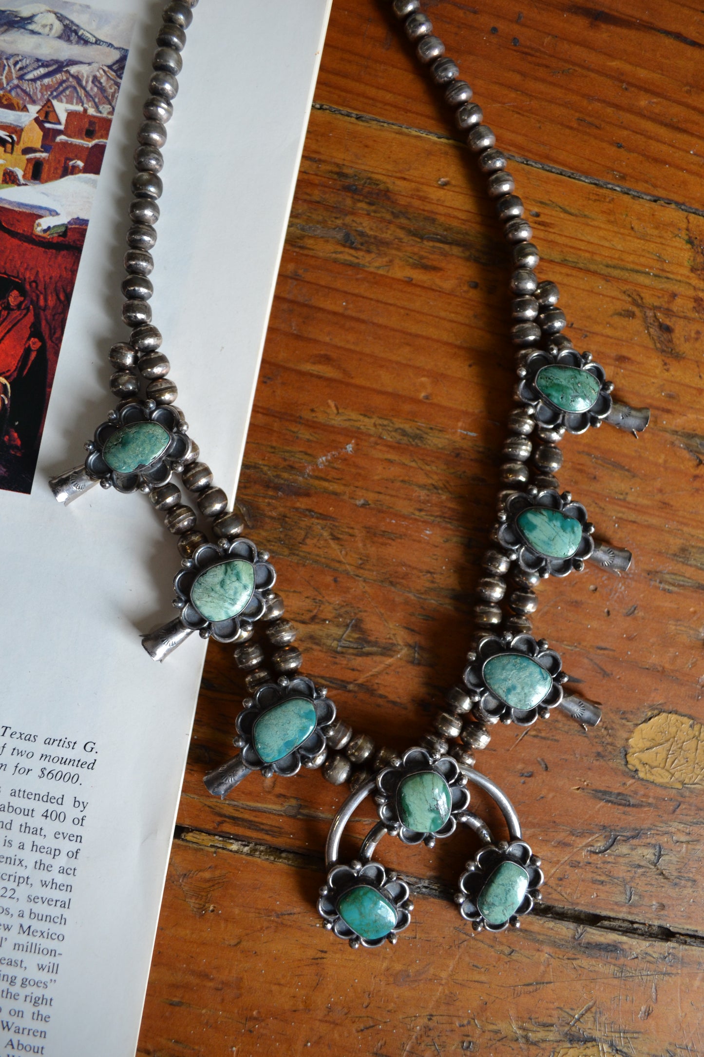 The Alston | Vintage Turquoise Squash Blossom Necklace